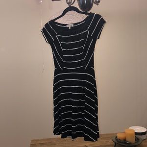 Black and white striped dress
